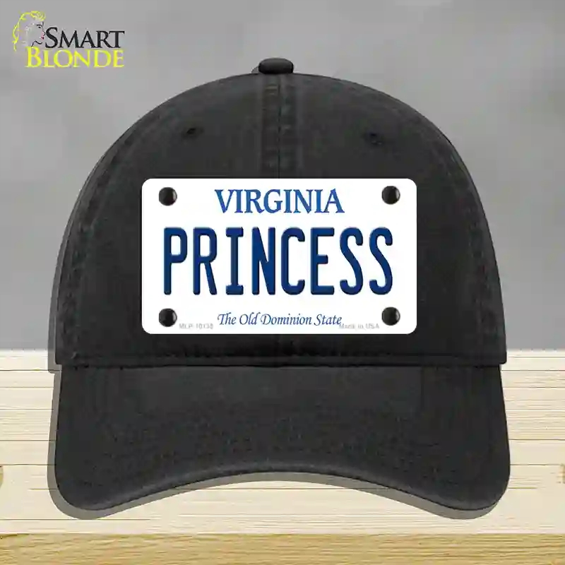 HAT07-MLP-10135 Princess Virginia Novelty License Plate Hat, Unconstructed Cotton - Black