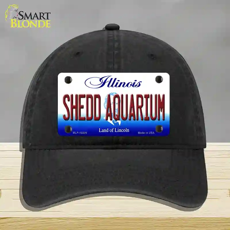 HAT07-MLP-10329 Shedd Aquarium Illinois Novelty License Plate Hat, Unconstructed Cotton - Black