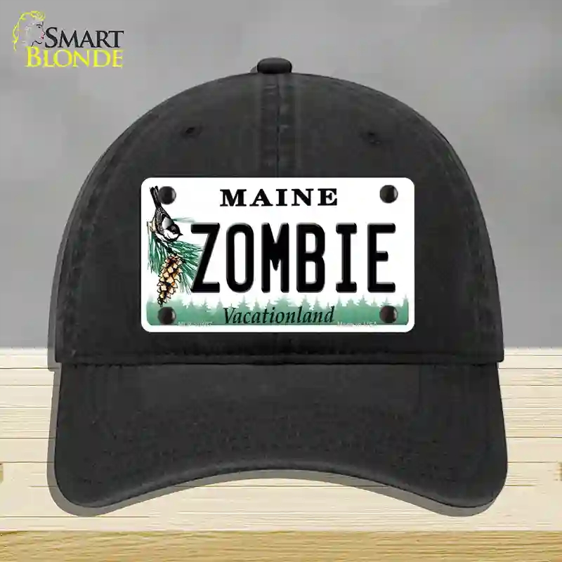 HAT07-MLP-10407 Zombie Maine Novelty License Plate Hat, Unconstructed Cotton - Black