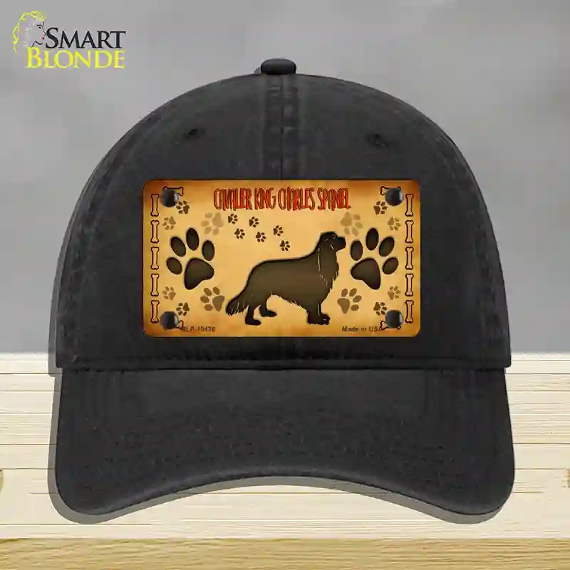 HAT07-MLP-10436 Cavalier King Charles Spaniel Novelty License Plate Hat, Unconstructed Cotton - Black