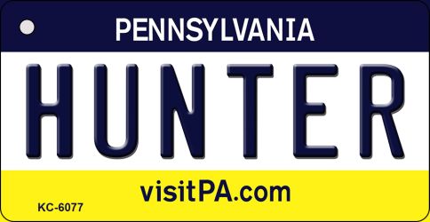 KC-6077 1.5 x 3 in. Hunter Pennsylvania State License Plate Key Chain