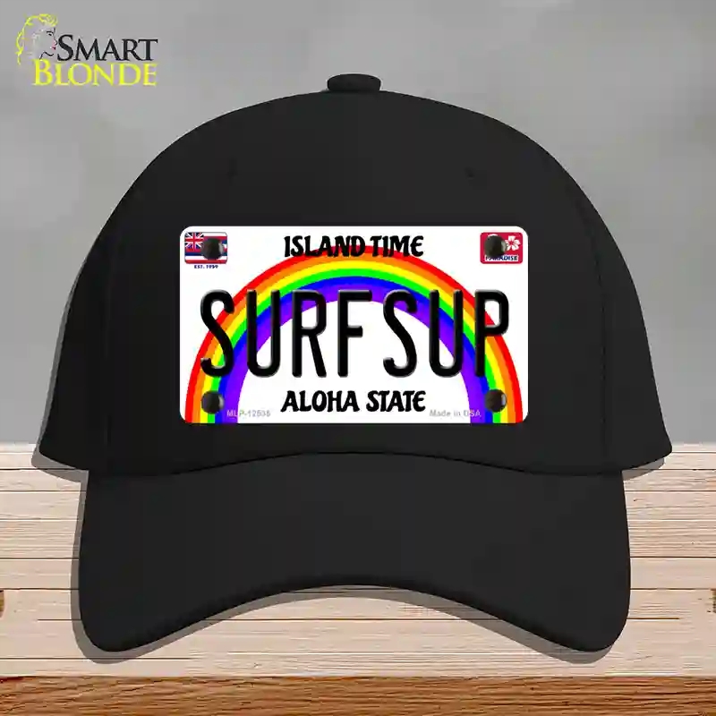 HAT03-MLP-12535 Surfsup Hawaii Novelty License Plate Hat, Cotton - Black