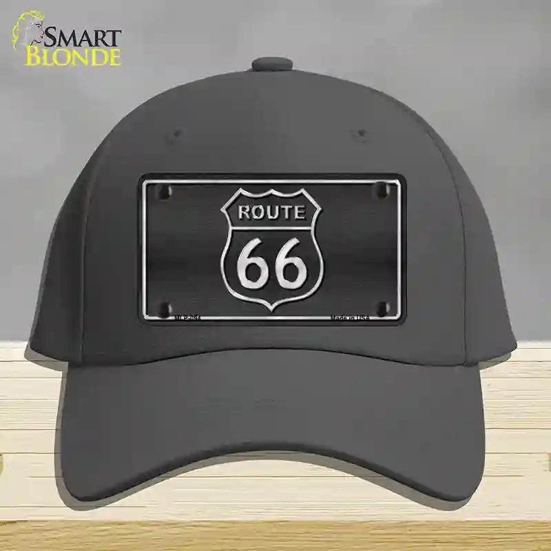 HAT04-MLP-094 Route 66 Shield Black Novelty License Plate Hat, Cotton - Charcoal