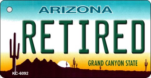 KC-6092 3.5 x 2 in. Retired Arizona State License Plate Key Chain