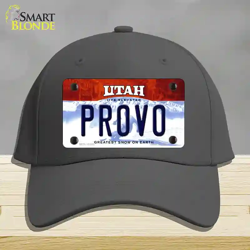 HAT04-MLP-10188 Provo Utah Novelty License Plate Hat, Cotton - Charcoal