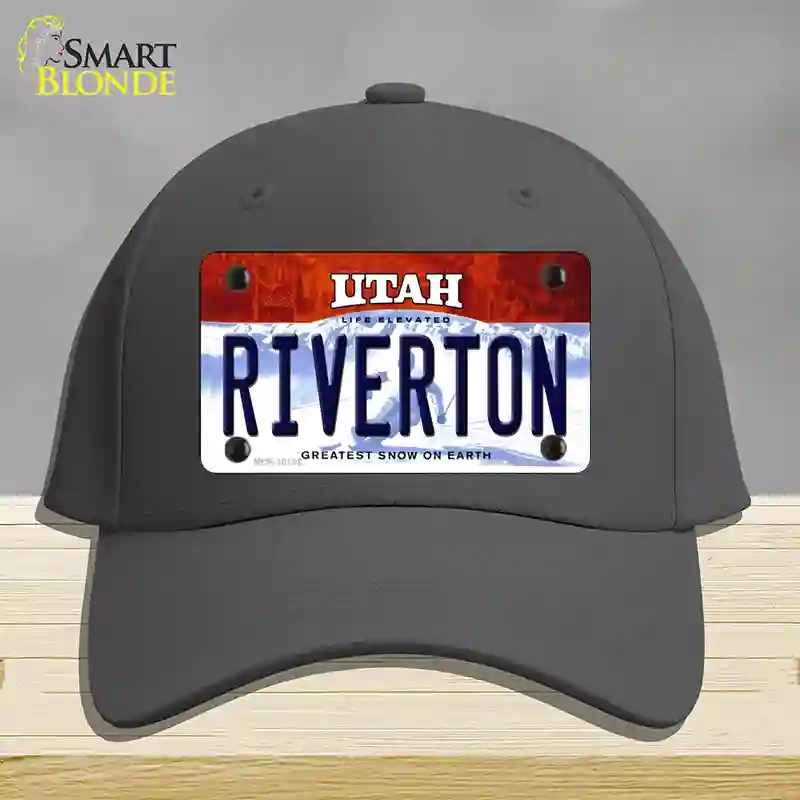 HAT04-MLP-10195 Riverton Utah Novelty License Plate Hat, Cotton - Charcoal