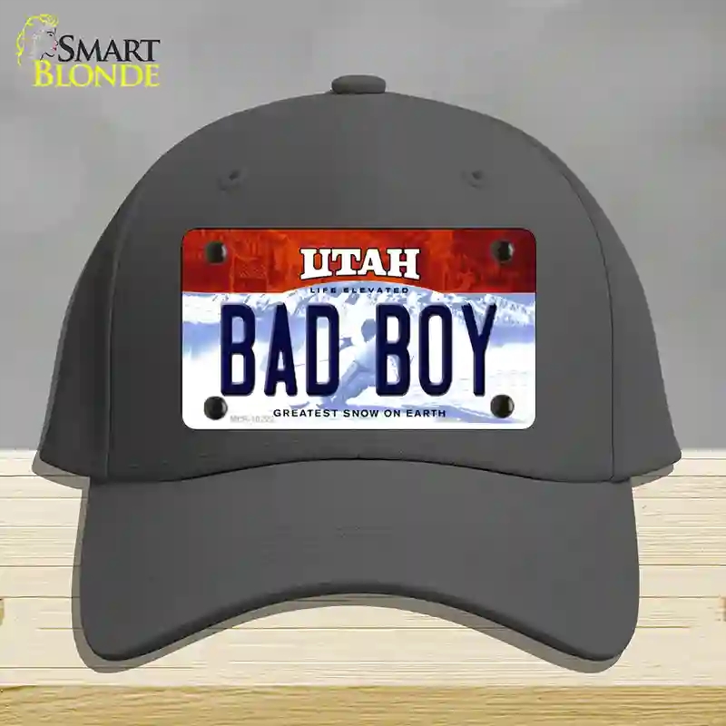 HAT04-MLP-10222 Bad Boy Utah Novelty License Plate Hat, Cotton - Charcoal