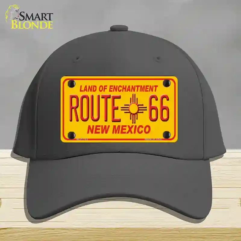 HAT04-MLP-103 Route 66   Mexico Novelty License Plate Hat, Cotton - Charcoal