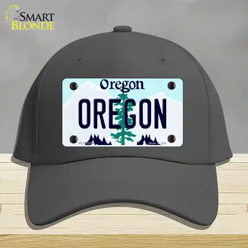 HAT04-MLP-10338 Oregon Tree Novelty License Plate Hat, Cotton - Charcoal