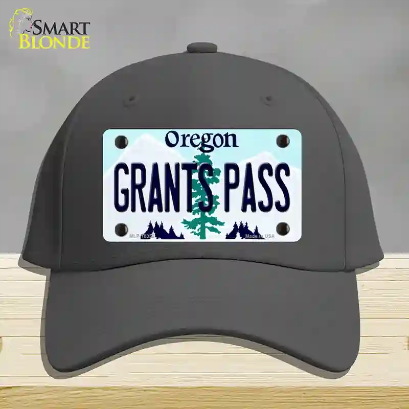HAT04-MLP-10352 Grants Pass Oregon Novelty License Plate Hat, Cotton - Charcoal