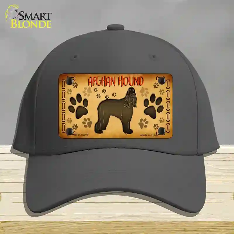 HAT04-MLP-10429 Afghan Hound Novelty License Plate Hat, Cotton - Charcoal