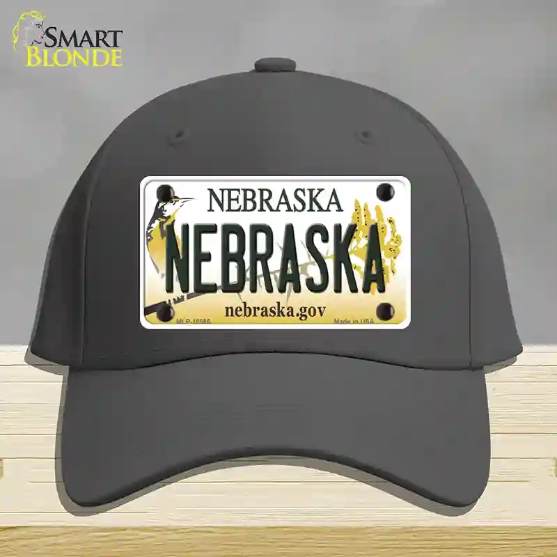 HAT04-MLP-10566 Nebraska Gov Novelty License Plate Hat, Cotton - Charcoal