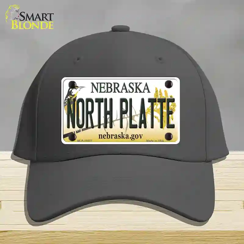 HAT04-MLP-10577 North Platte Nebraska Novelty License Plate Hat, Cotton - Charcoal