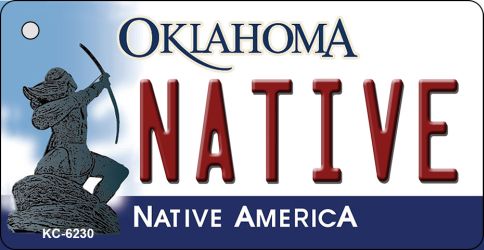 KC-6230 1.5 x 3 in. Native Oklahoma State License Plate Novelty Key Chain