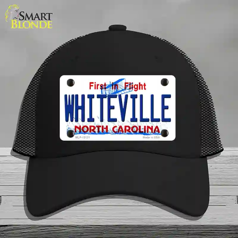 HAT01-MLP-12121 Whiteville North Carolina State Novelty License Plate Hat, Mesh - Black