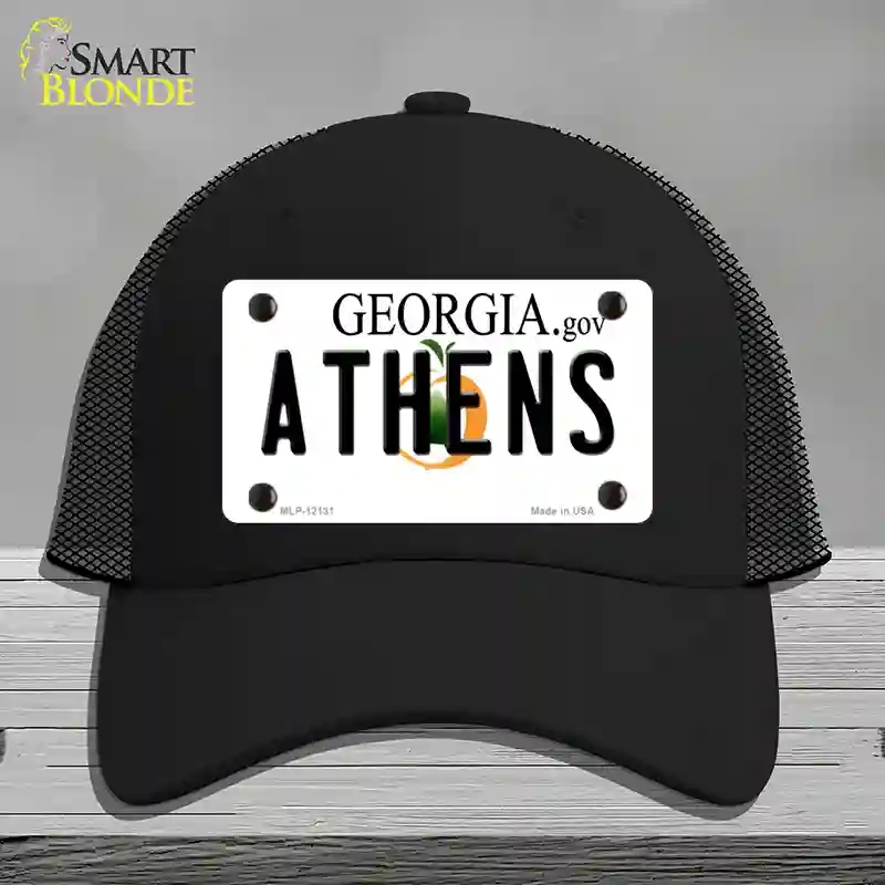 HAT01-MLP-12131 Athens Georgia State Novelty License Plate Hat, Mesh - Black