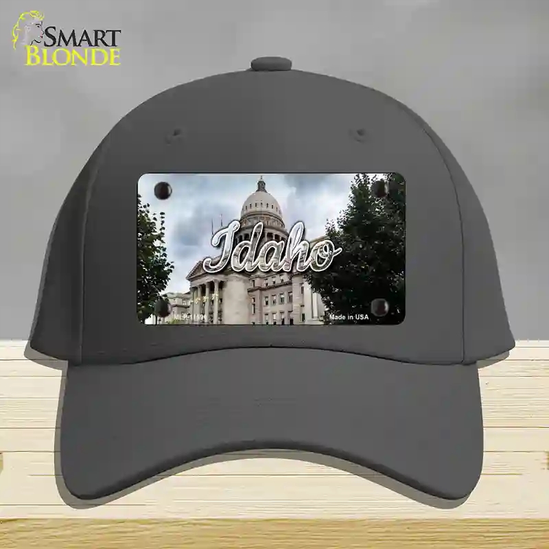 HAT04-MLP-11596 Idaho Capital Building State Novelty License Plate Hat, Cotton - Charcoal