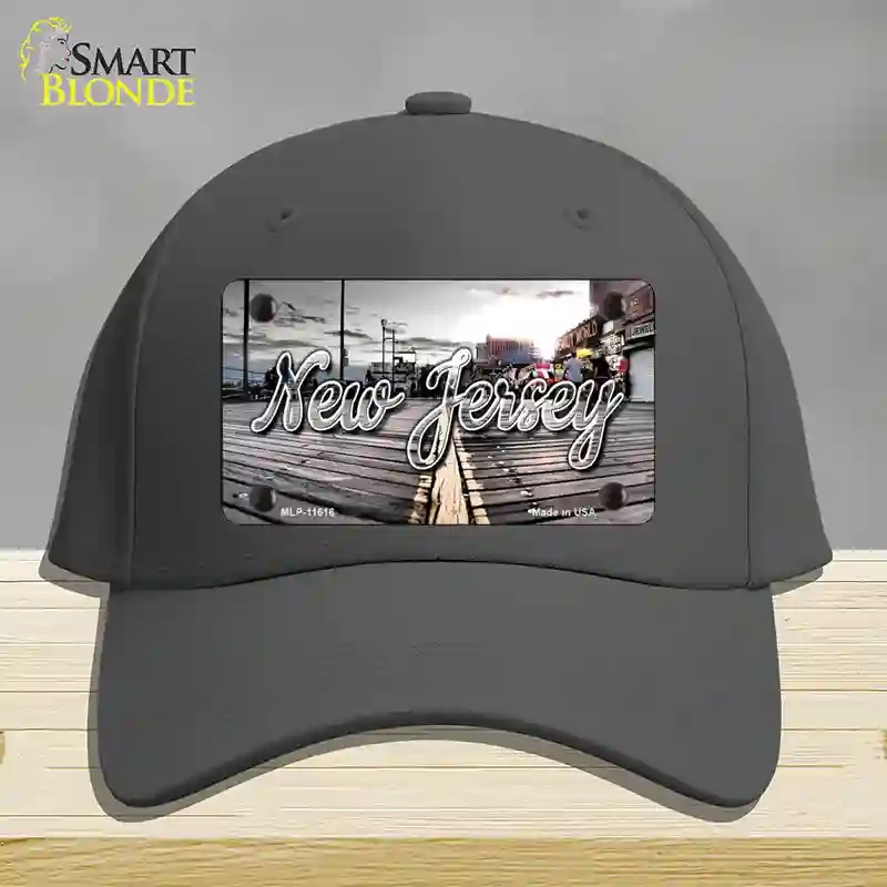 HAT04-MLP-11616   Jersey Boardwalk State Novelty License Plate Hat, Cotton - Charcoal
