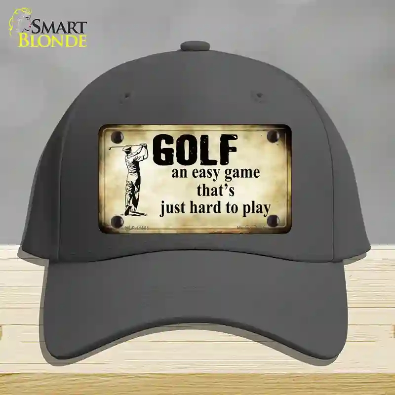HAT04-MLP-11681 Golf An Easy Game Novelty License Plate Hat, Cotton - Charcoal