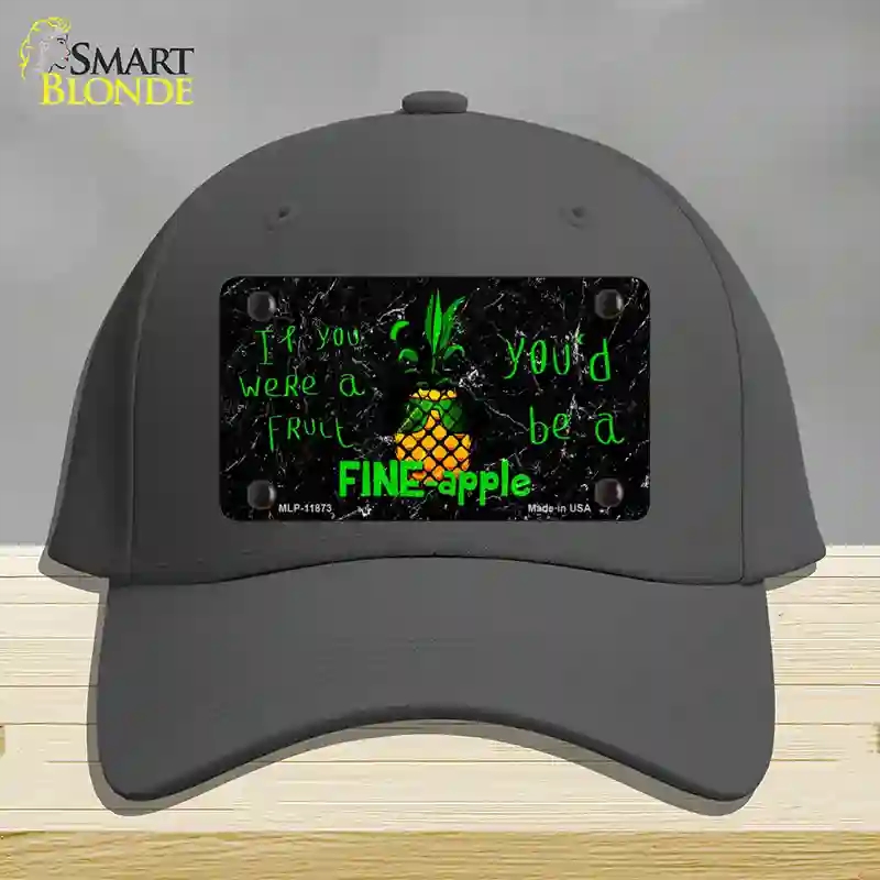 HAT04-MLP-11873 Fineapple Novelty License Plate Hat, Cotton - Charcoal