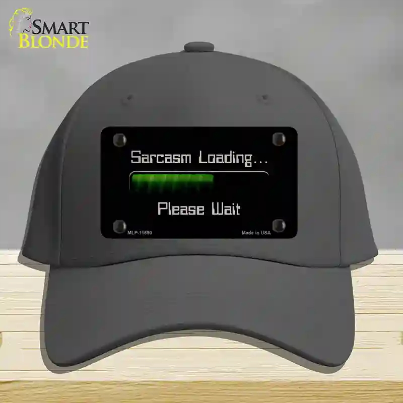 HAT04-MLP-11890 Sarcasm Loading Novelty License Plate Hat, Cotton - Charcoal