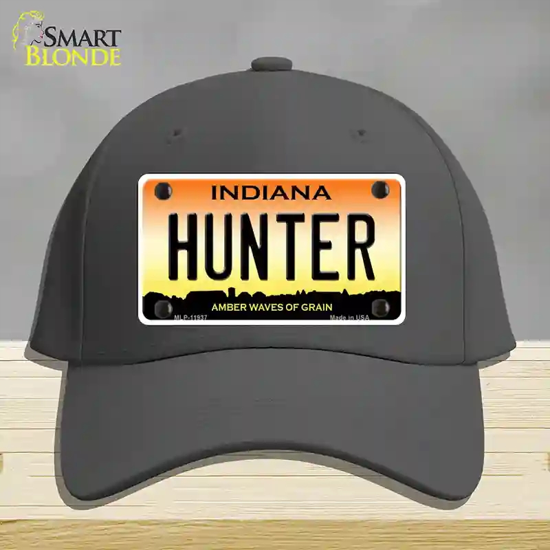 HAT04-MLP-11937 Hunter Indiana Novelty License Plate Hat, Cotton - Charcoal