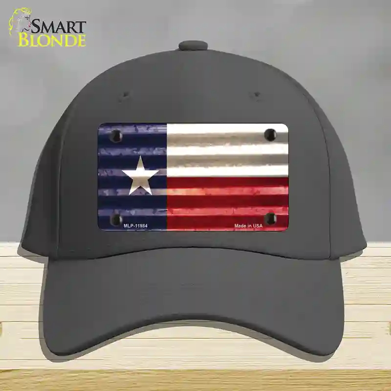 HAT04-MLP-11984 Texas Corrugated Flag Novelty License Plate Hat, Cotton - Charcoal