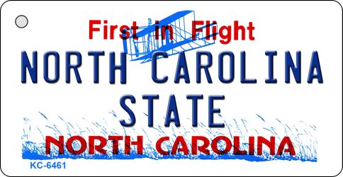 KC-6461 1.5 x 3 in. North Carolina State University License Plate Key Chain