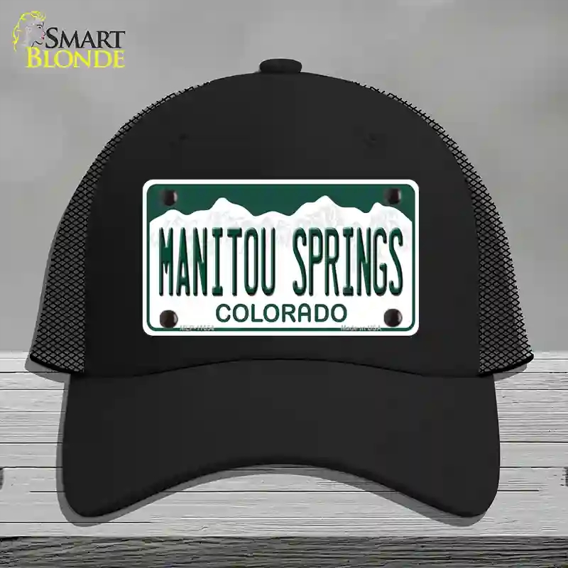 HAT01-MLP-11654 Manitou Springs Colorado Novelty License Plate Hat, Mesh - Black