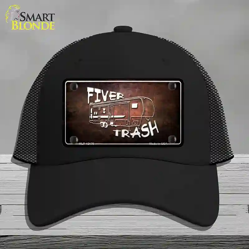 HAT01-MLP-12175 Fiver Trash Novelty License Plate Hat, Mesh - Black