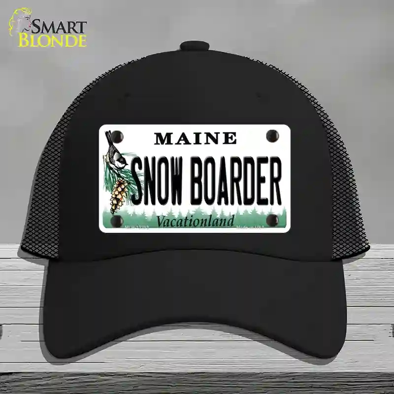 HAT01-MLP-12202 Snow Boarder Maine Novelty License Plate Hat, Mesh - Black