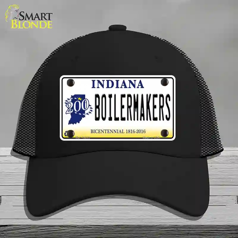 HAT01-MLP-12205 Boilermakers Indiana Novelty License Plate Hat, Mesh - Black