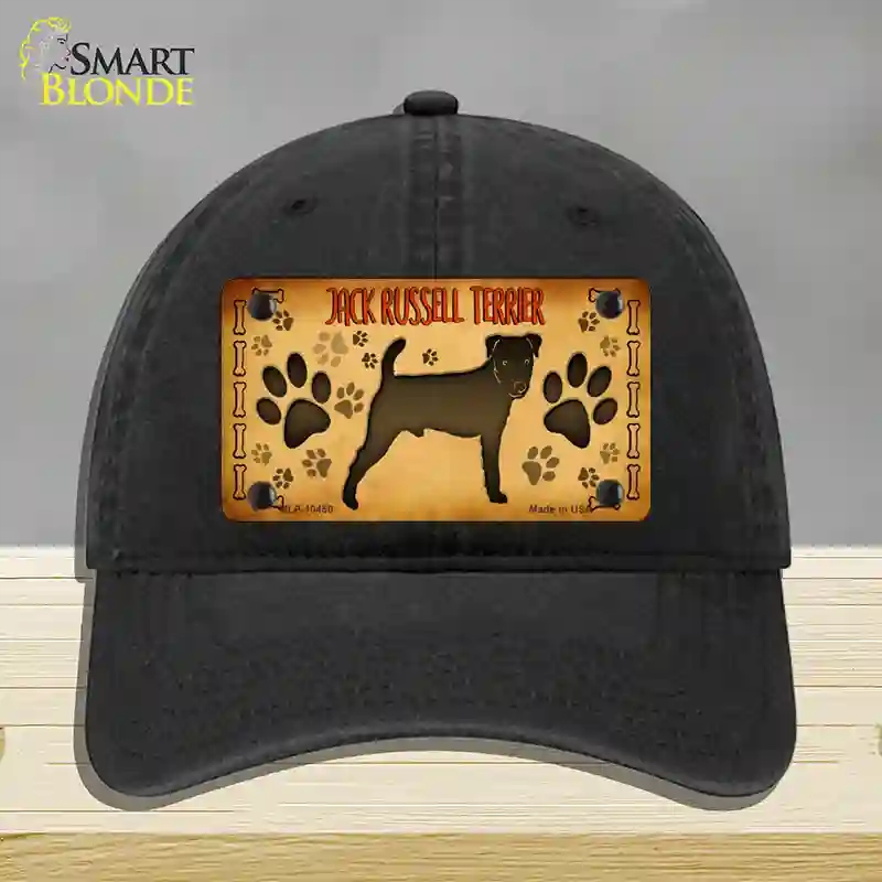 HAT07-MLP-10450 Jack Russell Terrier Novelty License Plate Hat, Unconstructed Cotton - Black