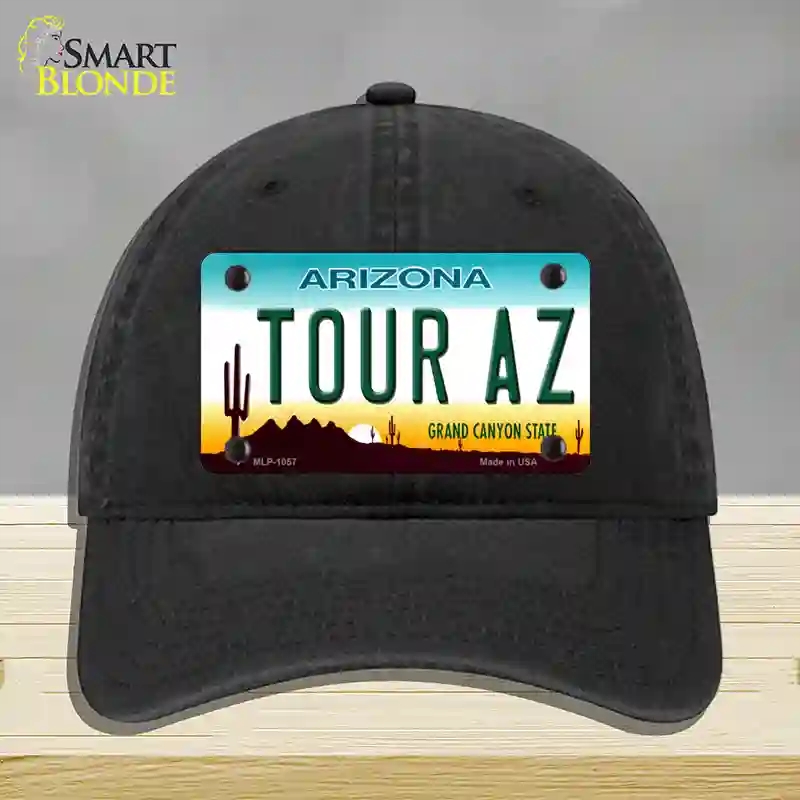 HAT07-MLP-1057 Tour Az Novelty License Plate Hat, Unconstructed Cotton - Black