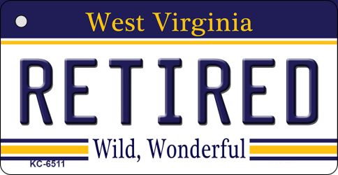 KC-6511 1.5 x 3 in. Retired West Virginia License Plate Key Chain