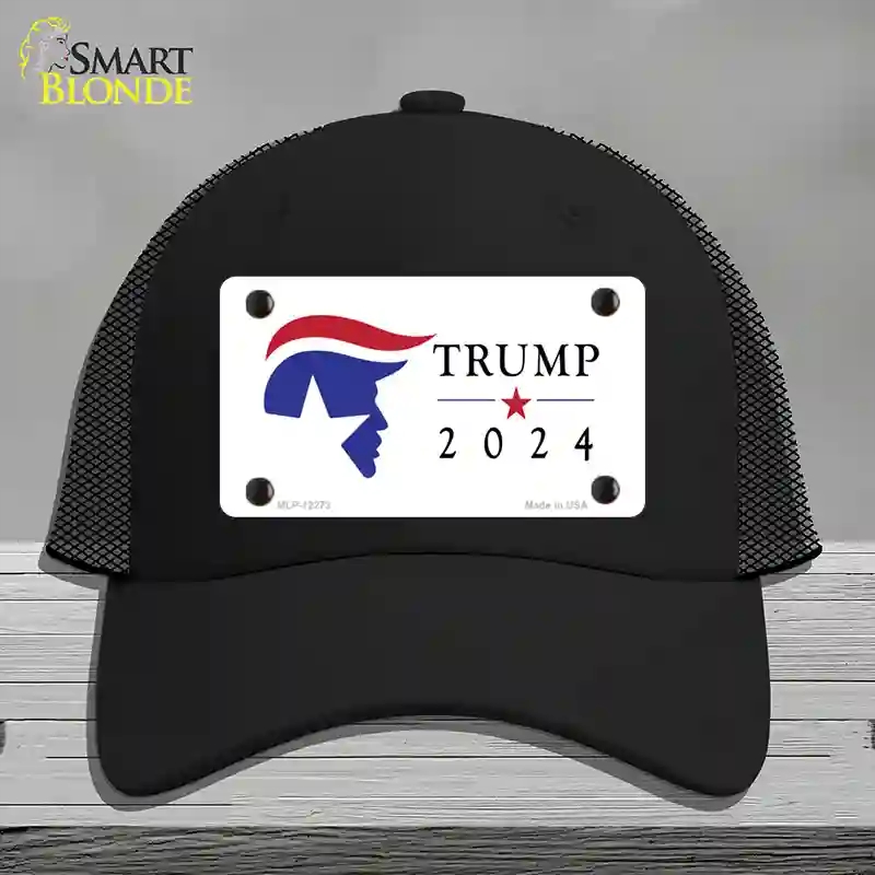HAT01-MLP-12273 Trump 2024 Silhouette Novelty License Plate Hat, Mesh - Black
