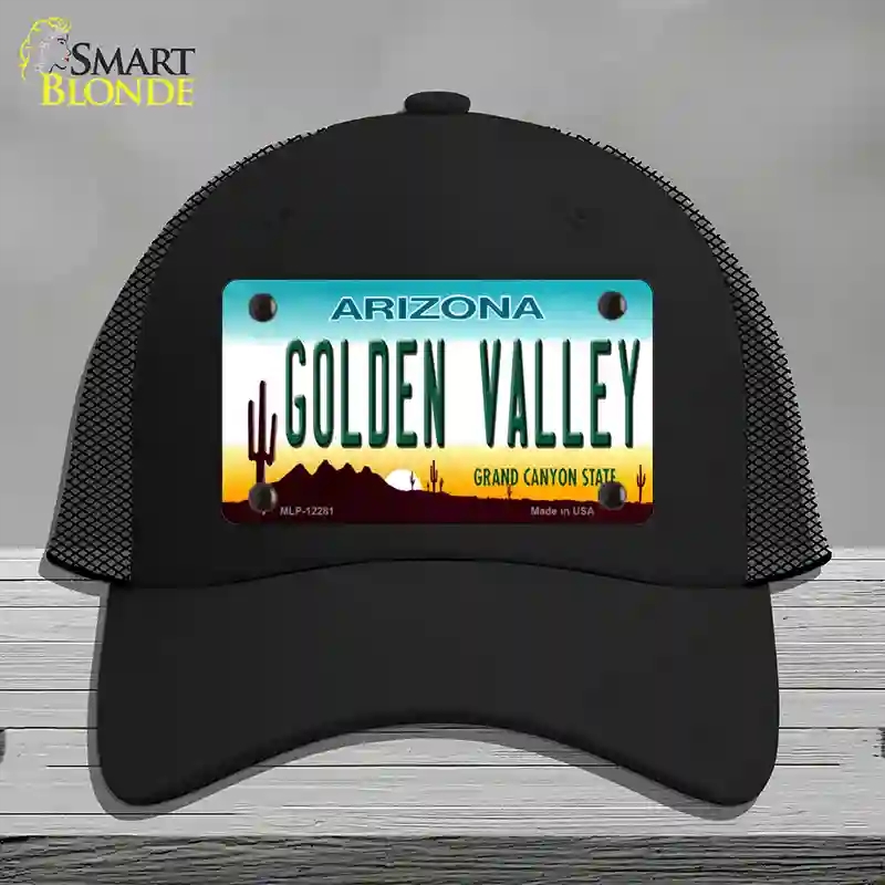 HAT01-MLP-12281 Golden Valley Arizona Novelty License Plate Hat, Mesh - Black