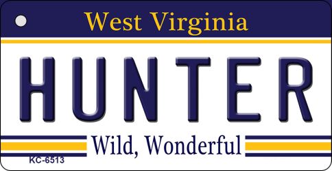KC-6513 1.5 x 3 in. Hunter West Virginia License Plate Key Chain