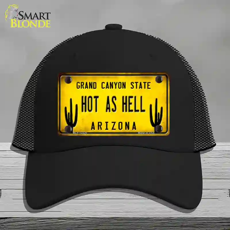HAT01-MLP-12320 Arizona Hot as Hell Novelty License Plate Hat, Mesh - Black