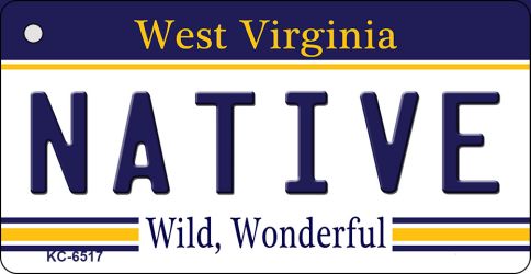 KC-6517 1.5 x 3 in. Native West Virginia License Plate Key Chain