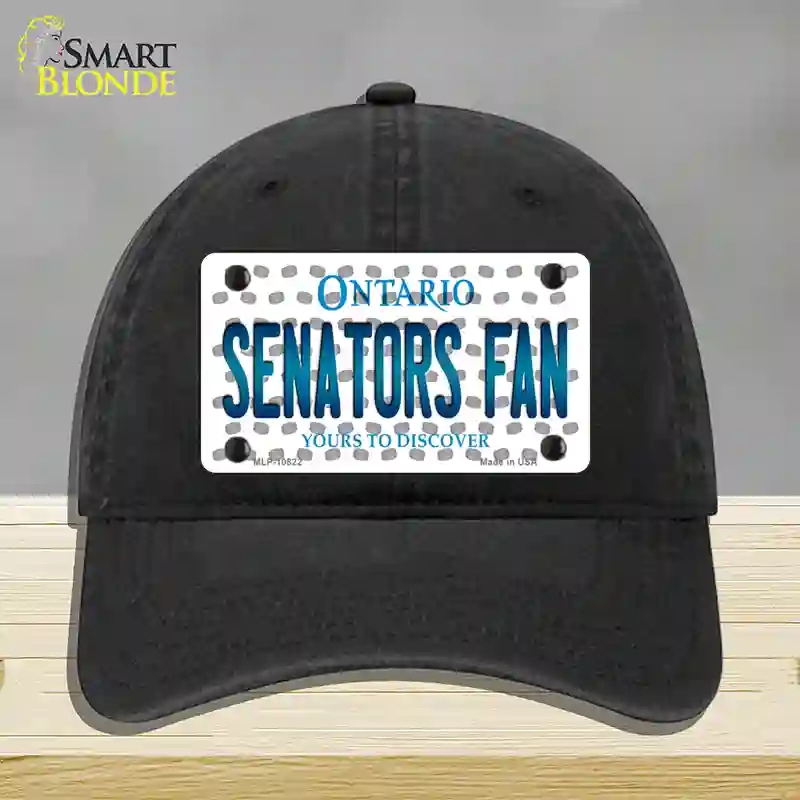 HAT07-MLP-10822 Senators Fan Ontario Novelty License Plate Hat, Unconstructed Cotton - Black