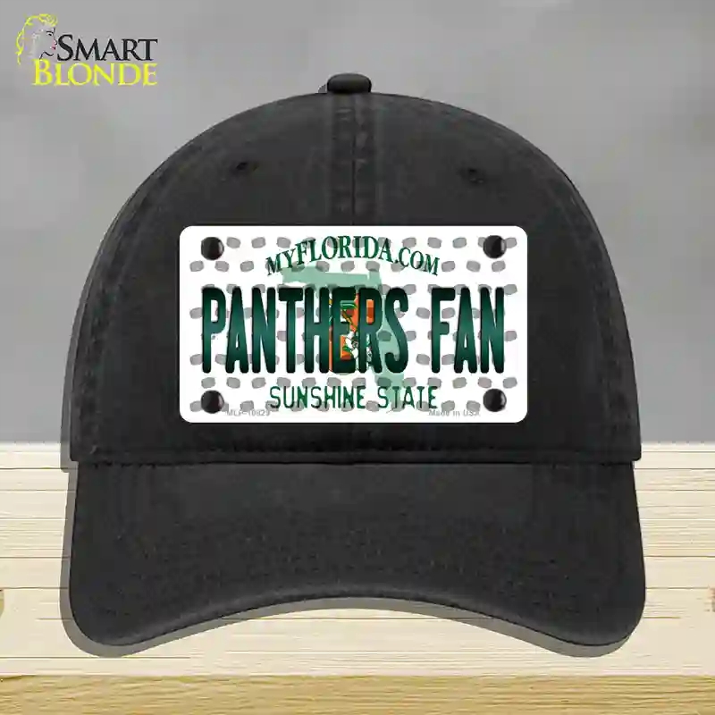 HAT07-MLP-10829 Panthers Fan Florida Novelty License Plate Hat, Unconstructed Cotton - Black