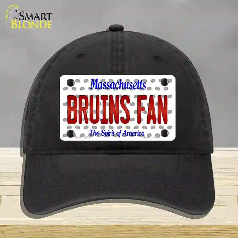 HAT07-MLP-10833 Bruins Fan Massachusetts Novelty License Plate Hat, Unconstructed Cotton - Black