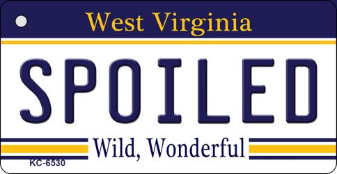KC-6530 1.5 x 3 in. Spoiled West Virginia License Plate Key Chain