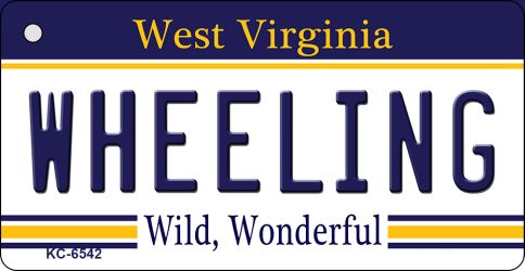 KC-6542 1.5 x 3 in. Wheeling West Virginia License Plate Key Chain