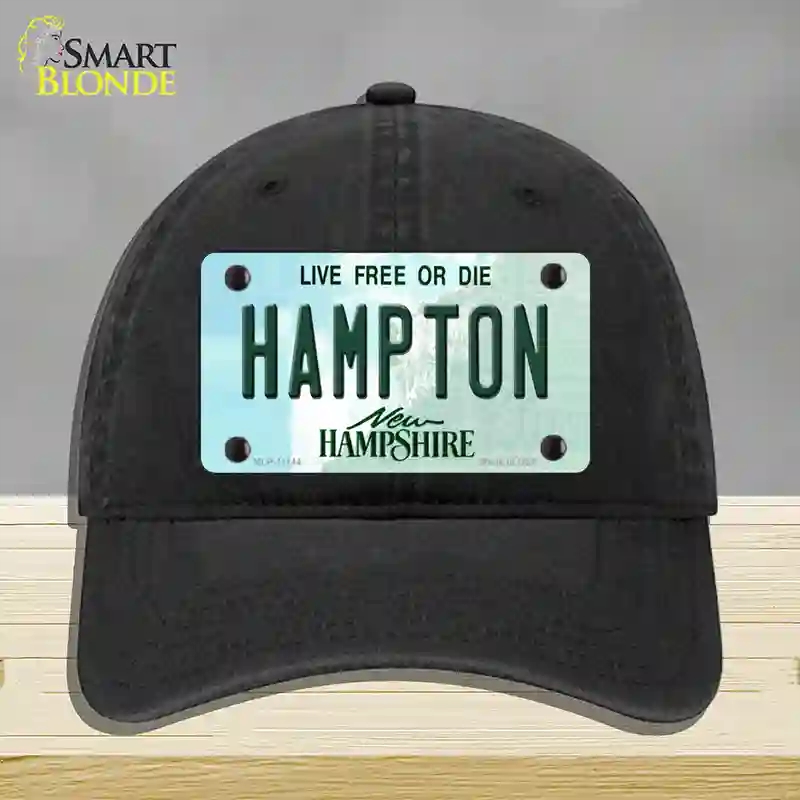 HAT07-MLP-11144 Hampton   Hampshire State Novelty License Plate Hat, Unconstructed Cotton - Black