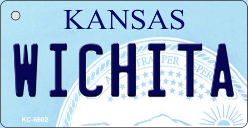 1.5 x 3 in. Wichita Kansas State License Plate Novelty Key Chain