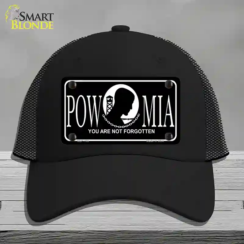 HAT01-MLP-118 POW-MIA Novelty License Plate Hat, Mesh - Black