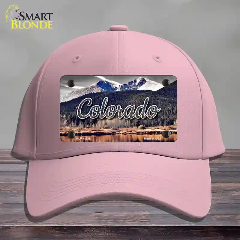 HAT05-MLP-11589 Colorado Forest & Mountains State Novelty License Plate Hat, Cotton - Pink