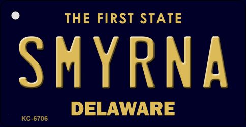 KC-6706 1.5 x 3 in. Smyrna Delaware State License Plate Key Chain